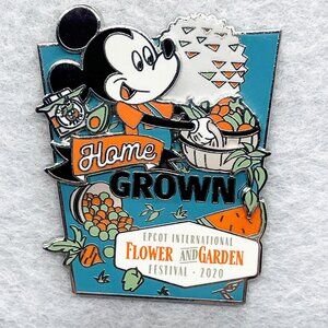 🔮 5/$25 Disney Epcot Flower and Garden Festival Mickey Mouse Home Grown Pin